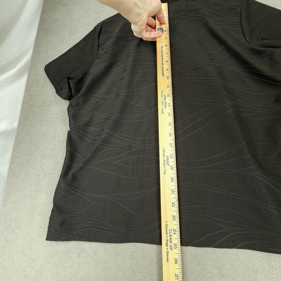 EP Pro Tour Tech Golf Polo Shirt XL Women Abstract Black 1/4 Button Short Sleeve - Picture 5 of 12